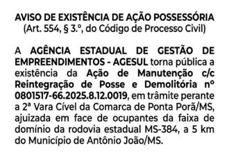 informe-oficial:-determinacao-judicial-de-reintegracao-de-posse-na-ms-384,-em-antonio-joao